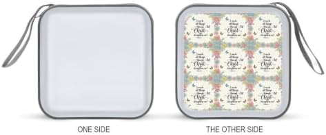 DVD Case 40 Capacity Bible Verse Prayer CD Holder Organizer Zipper Wallet | Disc Collection Storage Bag for Music Movie Game, Christian Religious Bible Verse Scripture Prayer Hard Plastic, Hand Strap