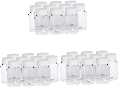 Healifty 30pcs Container Bottles for Medicine Vitamins and Tablets with Screw Lids and Leakproof Storage for Solid and Liquid Items