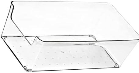 Acouto Drawer Storage Trays Transparent Plastic Drawer Storage Divid Box for Kitchen Large Rectangle Clear Box – PET Material, Stackable, Dividers, Fits Standard Drawers (14.5 X .5 X (Small