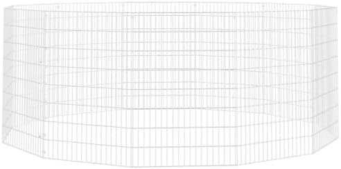 Galvanized Iron Animal Enclosure 12-Panel DIY Exercise Playpen for Small Pets 21.3x31.5 Inch