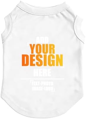 Custom Dog Shirt,Personalized Pet Vest Apparel with Name Text Photo Image,Lightweight Breathable PuppysKitten Variousize,White