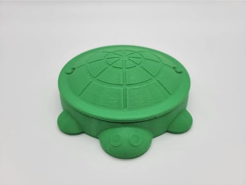 Cute Sandbox Turtle with removable lid | Desk Bin Organizer | Turtle Pet Feeder | Fish tank accessories | Feed Hamsters and Gerbils (Grey, 6 Inch)