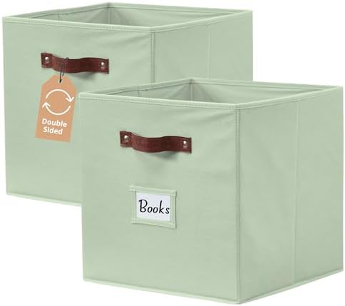 DECOMOMO Storage Bins, Cube Storage Bin with Labels
