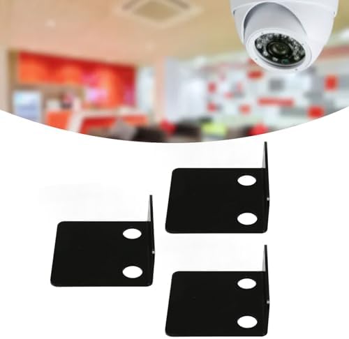 TOPINCN 3 PCS Small Security Cameras Wall Shelf, Wall Mounted Camera Tray, Floating Shelf Set, Wall Bracket with 6 Cable Clips & 10PCS Adhesive Tapes for Monitors Speakers (Black)