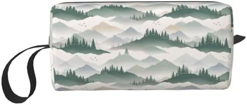 Mountain Landscape Makeup Bag for Women, Small Travel Cosmetic Pouch with Zipper, Compact Makeup Organizer Bag for Purse, Toiletries, Skincare & Daily Essentials