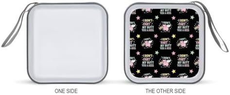 Hard Plastic 40-Disc Storage Binder I Didnt My Blew You A Kiss Cute Pig, Protective CD/DVD Wallet with Zipper, Portable Organizer for Movies Music