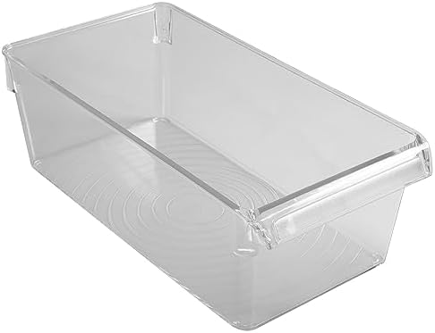 Kitchen Details 2 Pack Medium Refrigerator Storage Bin | Fridge & Freezer | Kitchen Organization | Stainless Steel Handle | Countertop | Cabinets | Pantry | Clear