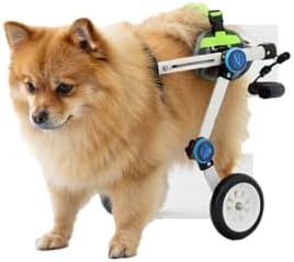 Adjustable Pet Wheelchair for Small Dogs Lightweight Dog Cart with Rear Harness Support, Aluminum Frame Shockproof Wheels, Foldable Frame for Disabled Or Senior Pets
