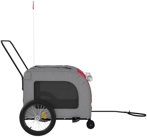 Pet Bike Trailer for Small Dogs, Foldable Bicycle Cargo Trailer with Quick-Release Wheels and Safety Flag, Orange and Gray