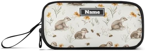 KLL Custom Large Capacity Pencil Storage Case Teen Pen Pencil Case Travel with Zipper Sweet Platypus White