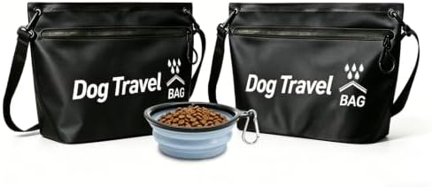 2Pack Dog Food Travel Bag with Collapsible Bowl, 10lb Waterproof BPA-Free Pet Food Storage Container - Airtight, Leakproof, Foldable for Camping, Road Trips, Dog Boarding, Weekend Getaways