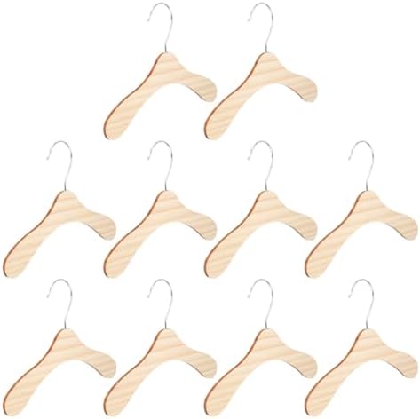 SEWACC 10pcs Wooden Pet Hangers 8.66 Inch Small Cat and Dog Clothes Hangers Wear-Resistant Solid Wood Closet Organizers for Daily Use