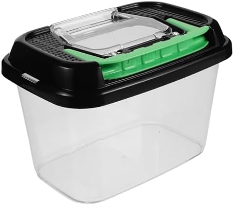 Plastic Reptile Terrarium Container with Cover, Handheld Habitat Box | Breeding Storage Bin, Hatching and Feeding Use, for Spider and Small Pet Keeping at Home