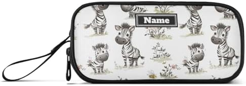 KLL Custom Large Capacity Pencil Pen Case Nurse Pencil Carrying Case Cute School Supplies with Handle Cute animal White