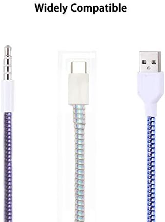 Cable Protector Animal Proof Wire Repair, Cord Protector for Pets Headphone Saver Spiral Cable Wrap Strain Relief, Cord Sleeve for Phone Cable USB Date Cable, 60 inches, 2 pcs, Blue