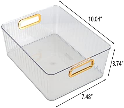 Idotry 6-Pack Clear Pantry Storage Bins, Plastic Organizer Bins