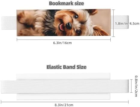 Cute Pet Yorkie Leather Pen Holder Bookmark with Elastic Band, PVC Notebook Pen Sleeve Case, Portable Pencil Pouch Bookmark