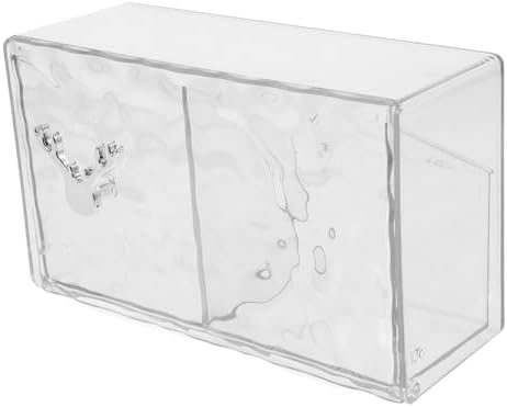 PartyKindom Makeup Organizer Wall Storage Box Durable Cotton Pad Holder with Lid for Easy Access Capacity for Daily Use Sturdy Pet Material for Bathroom Vanity Storage