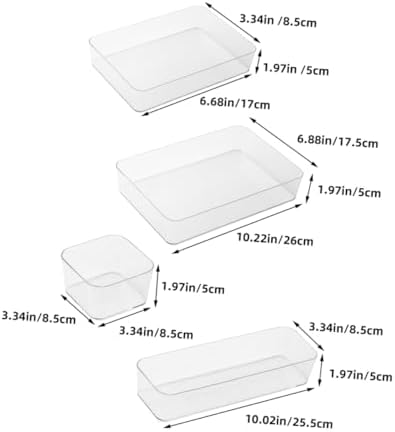 PRETYZOOM 1Set Clear Drawer Organizer Set Versatile Storage for Makeup Office Supplies and Bathroom Essentials Pet Material Stylish Transparent Design Multi