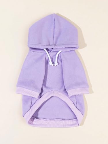 QWINEE Basic Dog Hoodie Sweatshirt Puppy Sweater Warm Cat Costumes Pet Clothes for Chihuahua Puppy Kitten Small Medium Dogs Mauve Purple X-Large