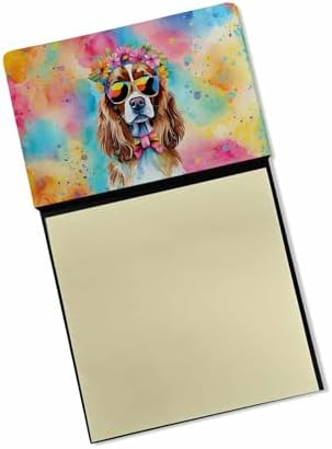 Caroline's Treasures Cavalier Spaniel Hippie Dawg Sticky Note Holder Refillable Dispenser Self-Sticky Note Pads, Memo Pads Blank Desk Accessories