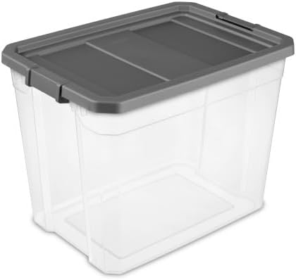 Sterilite 16-Pack Modular Stacker Box, Durable Clear Plastic Storage Bins with Latching Lids, 108 Quart - Stackable Organizing Container Boxes for Closet, Bathroom, and Office