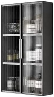 2/3 Tier Wall-Mounted Bathroom Cabinet with Door Glass ，Wall-Mounted Metal Makeup Organizer，Medicine Cabinet ，for Bedroom，Kitchen，Bathroom，Over The Toilet(C,Double Door 75cm/29.5in)