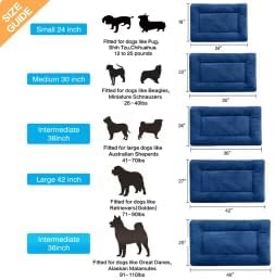 Dog Crate Pad Washable Dog Bed for Crate Large Cozy Mat 48-Inch Navy Blue | Ultra Soft Kennel Pad,Anti-Slip Bottom,Fits for Most Metal Crates,Comfortable Sleeping Pet Mat
