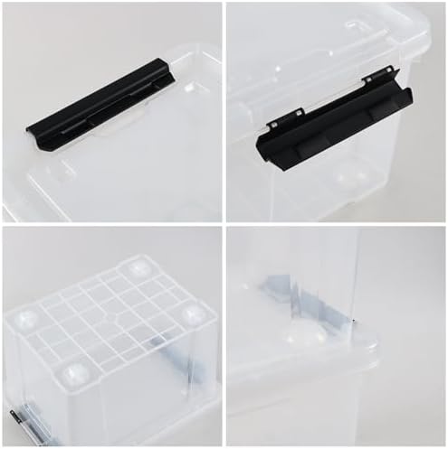 4-Pack 24 Quart Storage Box, Clear Plastic Storage Bin with Wheels