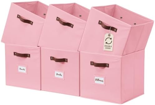 DECOMOMO Storage Bins, Cube Storage Bin with Labels