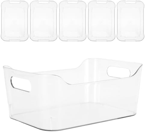 6pcs Plastic Storage Bin Pet for Kitchen Cabinets and Fridge