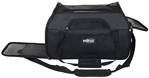 EliteField Soft-Sided Pet Carrier for Cats & Small Dogs (3-Year Warranty) | Airline Approved, Removable Bed & Cover, Built-In Leash, Luggage Sleeve, Seat Belt Loop, Waterproof, Durable, Foldable