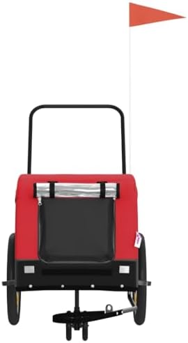 Pet Bike Trailer for Small Dogs, Foldable Bicycle Cargo Trailer with Sturdy Iron Frame, Weather-Resistant Oxford Fabric, Safety Flag and Reflectors, Easy Attachment