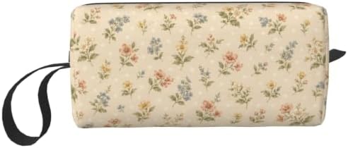 Small Floral Small Makeup Bag for Women, 600D Oxford Travel Pouch | Small Floral Cosmetic Pouch with Double-Sided Print and Foam Padding for Women, Travel, Gym, Weekend Trips and Daily