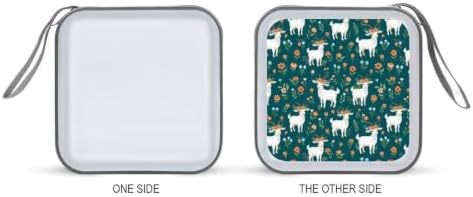 Portable 40 Capacity CD Case Goat Flower DVD Wallet Storage Binder | Movie Music Game Disc Collection Organizer Bag, Goat Flower Mint Green, Hand Strap, Zipper Closure