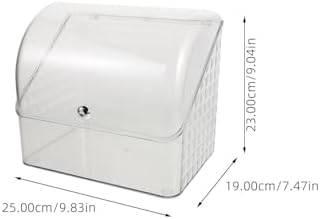SEWACC Countertop Makeup Organizer Box with Lid, Pet Pp Storage | Spacious Categorization, Elegant Luxury Style, Dustproof Protection, Vanity Desktop Bathroom Use