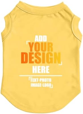 Custom Dog Shirt,Personalized Pet Vest Apparel with Name Text Photo Image,Lightweight Breathable PuppysKitten Variousize,Yellow