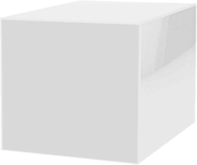 9" Acrylic Display Riser Box with One Open Side No Lid Versatile Glossy White Square Lucite Retail Product Platform or Merchandise Storage Bin by Marketing Holders