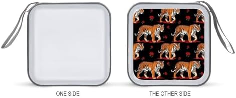 Portable Hard Shell DVD Storage Animal Print Tigers, 40-Disc Binder with Carry Strap, Protective Case for Movies Music Travel