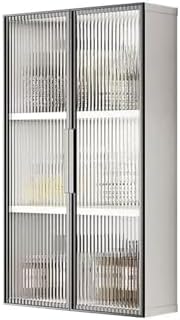 2/3 Tier Wall-Mounted Bathroom Cabinet with Door Glass ，Wall-Mounted Metal Makeup Organizer，Medicine Cabinet ，for Bedroom，Kitchen，Bathroom，Over The Toilet(A,Double Door 75cm/29.5in)