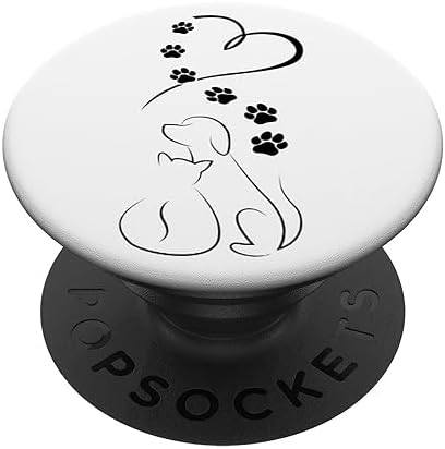 Dog Cat Paws with Heart PopSockets Adhesive PopGrip