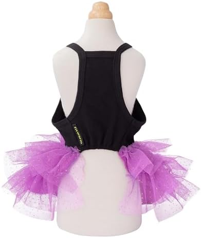 Fitwarm Witch Please Halloween Dog Tutu Dress, Funny Halloween Costumes for Small Girl Dogs, Pet Outfit, Black, Purple, Small