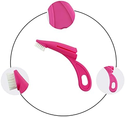 Dog Toothbrush, Tooth Brushing Kit for Dog Teeth Cleaning - Dental Care for Puppies, Cats & Small Pets, Nylon Remove Ergonomic Dog Finger Toothbrush (Red)