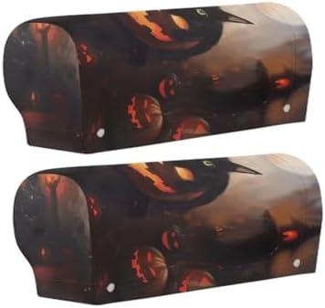 Pumpkin Couch Arm Covers Set of 2 Arm Chair Covers Slipcover Scratch-Resistant Sofa Arm Covers Protect Anti-Slip Furniture Protector Halloween Decoration