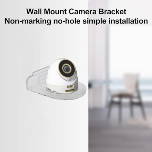 Non-Drilling Wall Mount Camera, Plastic Floating(Transparent) | Plastic Material, Cable Management Slot, Strong Tape Install, Fits Cameras Routers Speakers, Living Room Bedroom Office