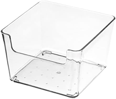 VALINK Clear Plastic Drawer Organizer, Desk Drawer Dividers Refrigerator Organizer Bins Clear Organizing Bins Plastic Storage Small Box, Makeup Organizer Drawers Storage Small Square Box