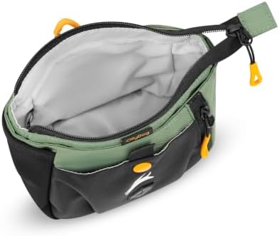 OllyDog Backcountry Day Bag | Dog Training Treat Pouch | Eco-Friendly Recycled Fabric Fanny Pack with Zipper Closure, Built-in Poop Bag Dispenser & Adjustable Waist Belt (Olivine)