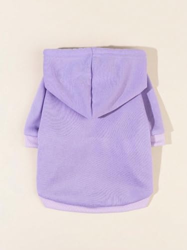 QWINEE Basic Dog Hoodie Sweatshirt Puppy Sweater Warm Cat Costumes Pet Clothes for Chihuahua Puppy Kitten Small Medium Dogs Mauve Purple Medium