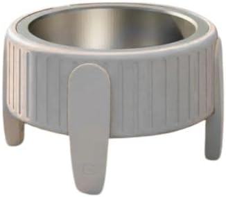 Pet Station Elevated Dog Bowl Stand for 6.8 in. Bowls - 3D Printed Dog Feeder - Adjustable Height Legs and Magnetic Fridge Mount Feeding Station - Made in USA (White, Bowl + Full Combo)