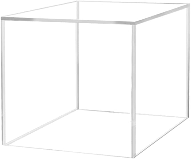 Food Riser for Buffet Table Clear Acrylic Square Box 4" Display Stand Hollow Bottom No Lid for Catering and Events No Assembly by Marketing Holders